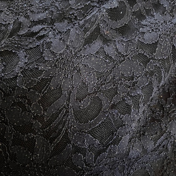 Elegant Navy Lace Tule Formal Maxi Dress - Picture 6 of 6